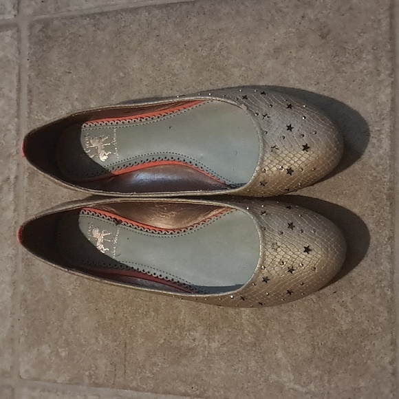 Sam Edelman CIRCUS Alea Ballet Flats - Gold with Stars & Stones Size 8M - Picture 1 of 8